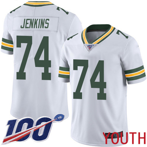 Green Bay Packers Limited White Youth #74 Jenkins Elgton Road Jersey Nike NFL 100th Season Vapor Untouchable